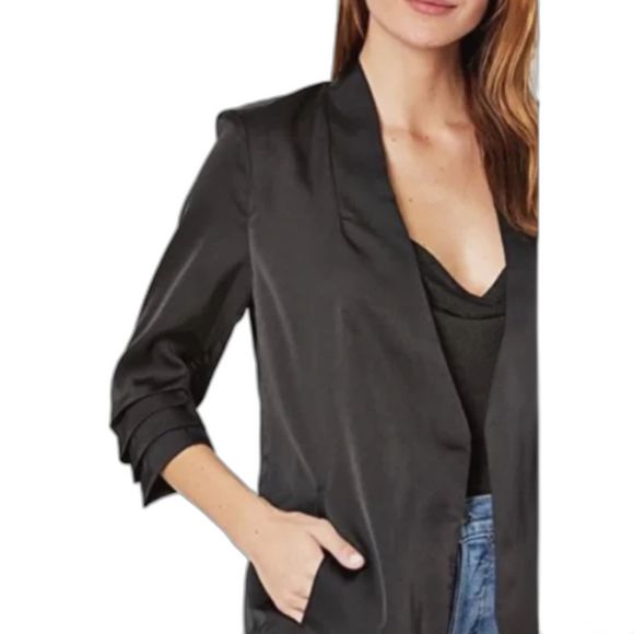 NWT - Bishop + Young Icon Blazer in Black Satin - Women's Large - Picture 2 of 9